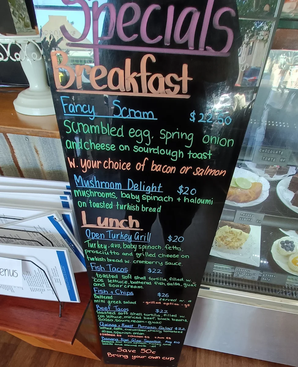 Menu, Beechwoods Cafe Milk Bar
