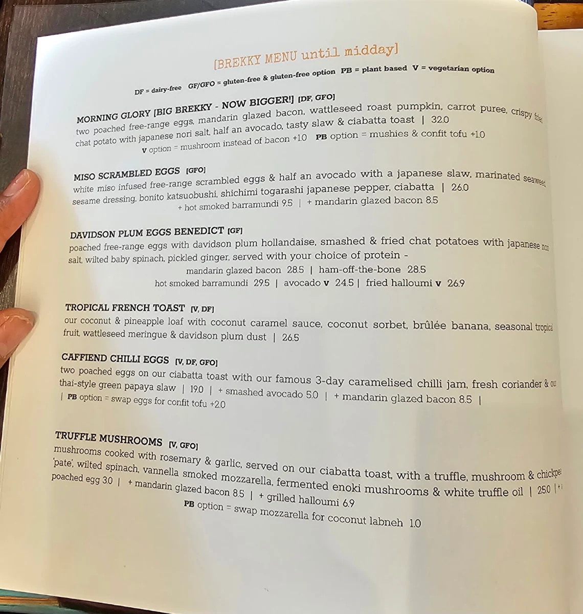 Menu, Caffiend