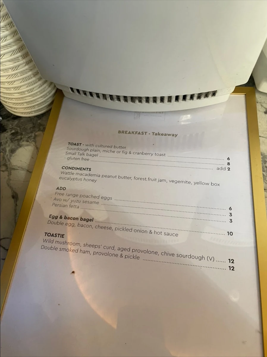 Menu, Regiment specialty coffee