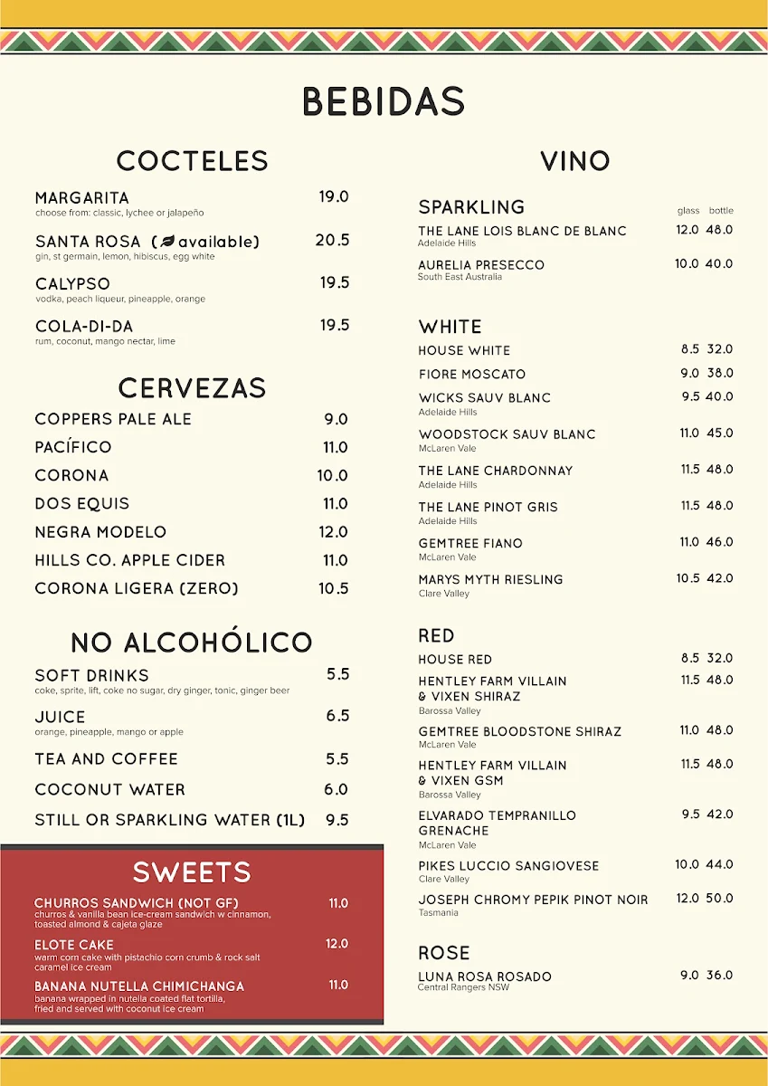 Menu, Mexican Society