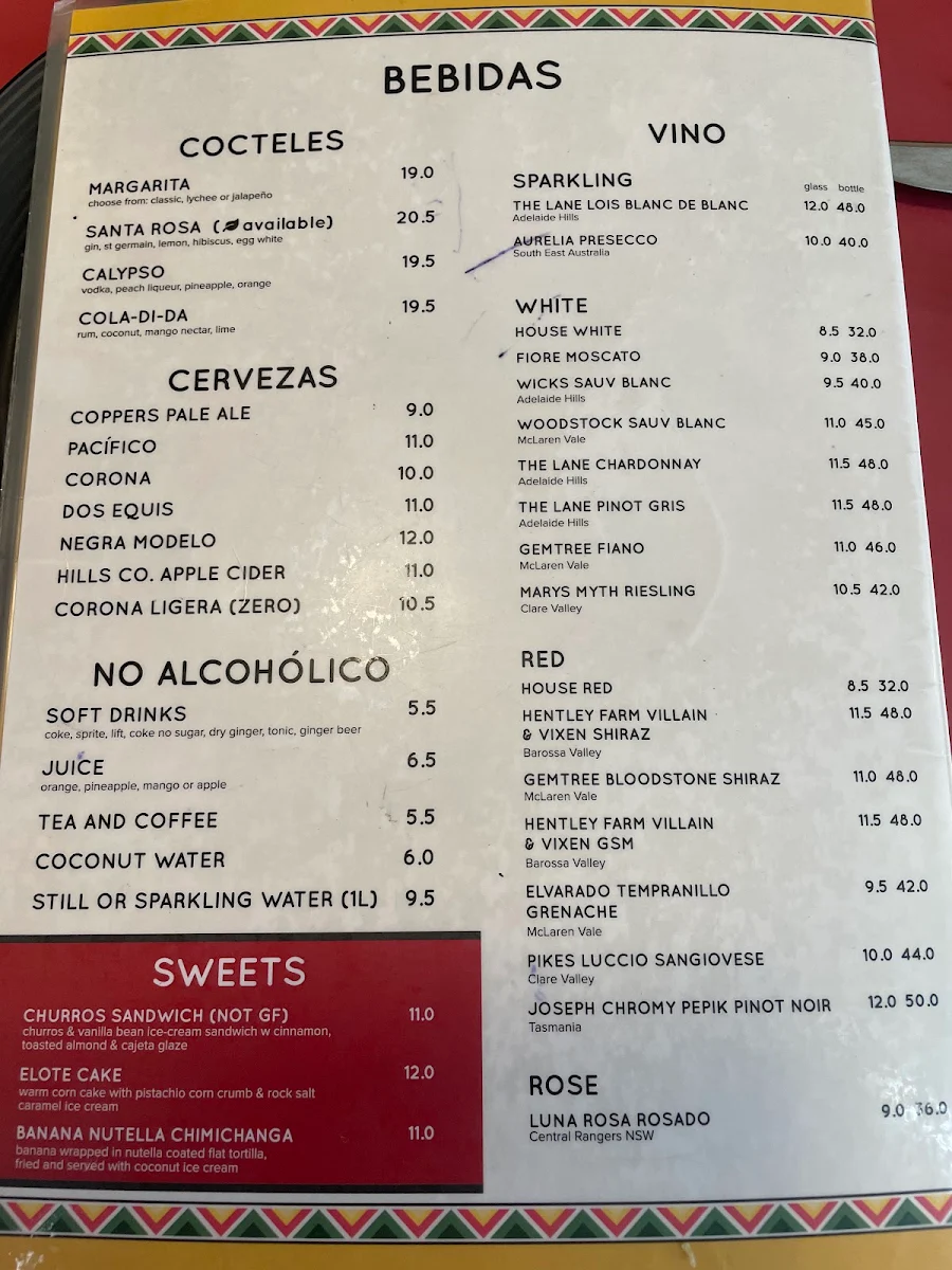 Menu, Mexican Society