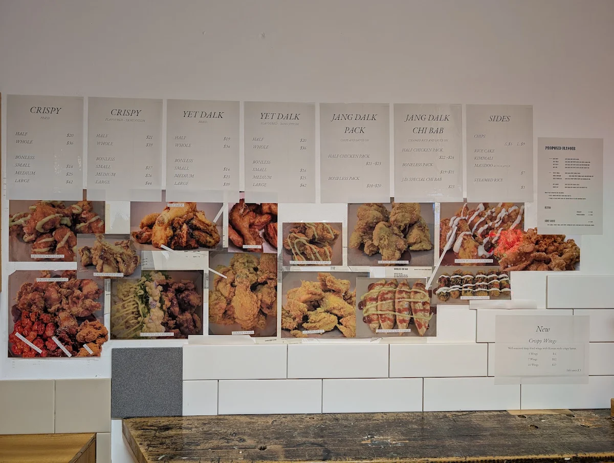 Menu, Jang Dalk Korean Fried Chicken