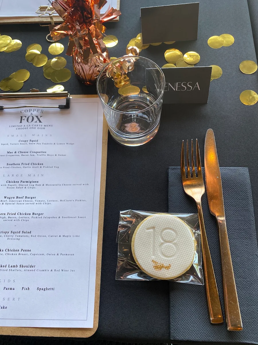 Menu, Copper and Fox