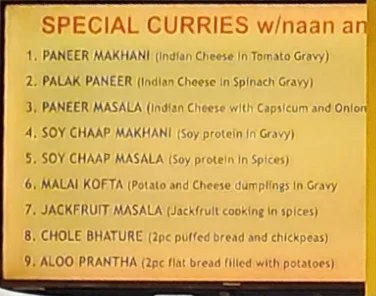 Menu, Om Vegetarian
