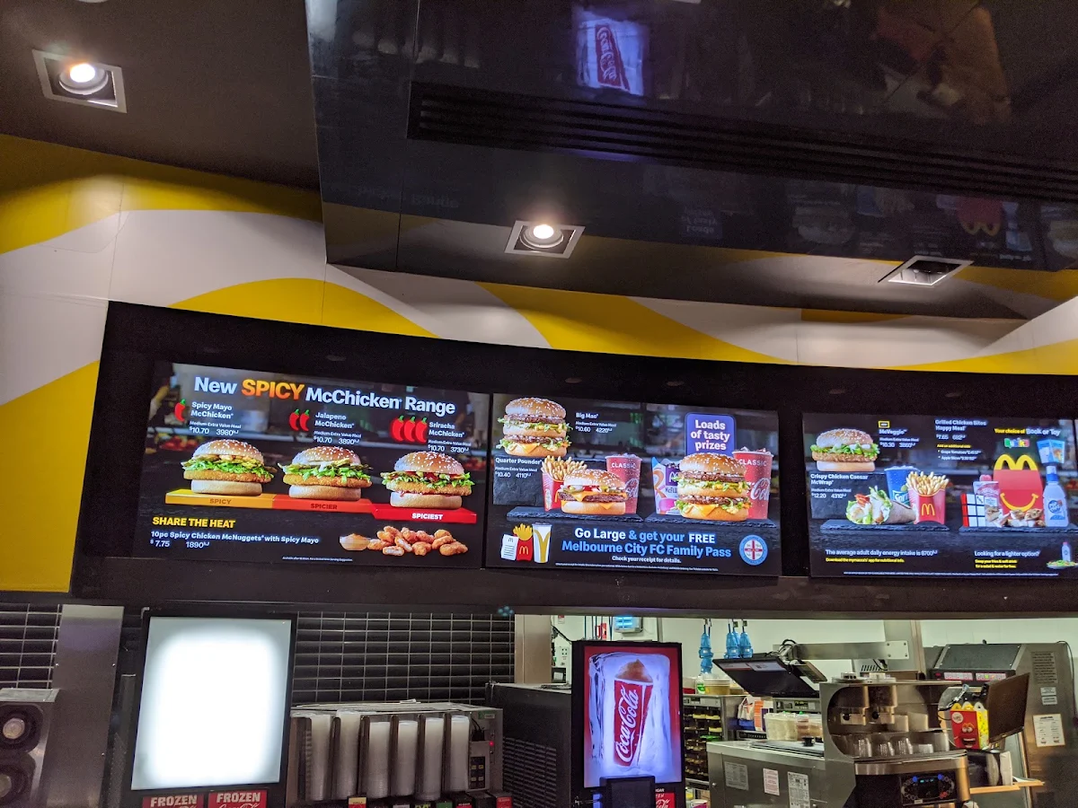Menu, McDonald's South Melbourne