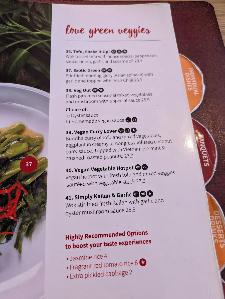 Menu, I Love Pho