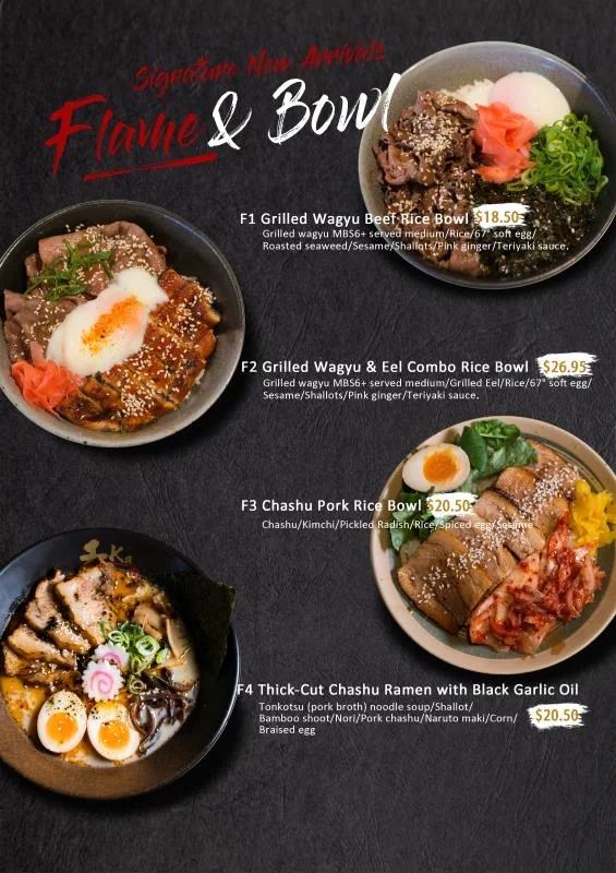 Menu, Ka Sushi Ramen