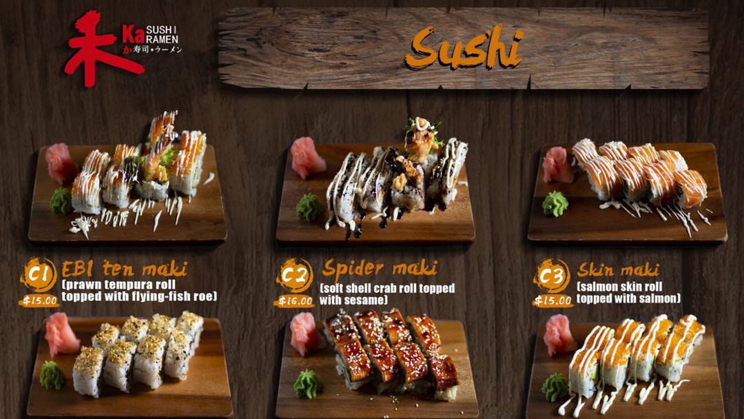 Menu, Ka Sushi Ramen
