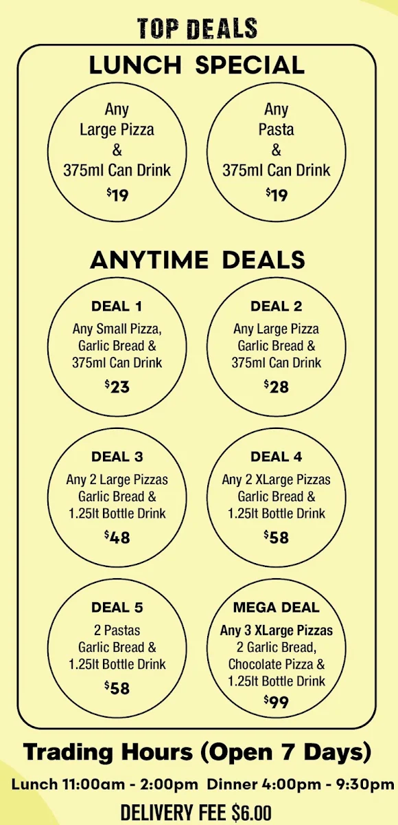 Menu, New England Pizza & More