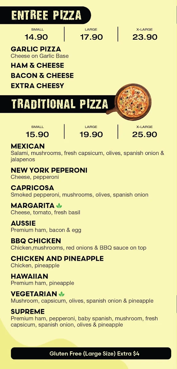 Menu, New England Pizza & More
