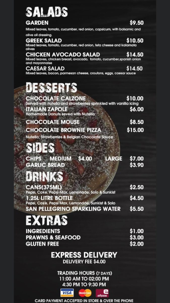 Menu, New England Pizza & More