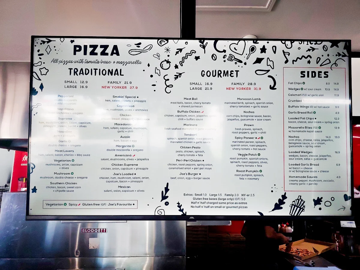 Menu, Smokin Joes Pizza & Grill - Yarrawonga