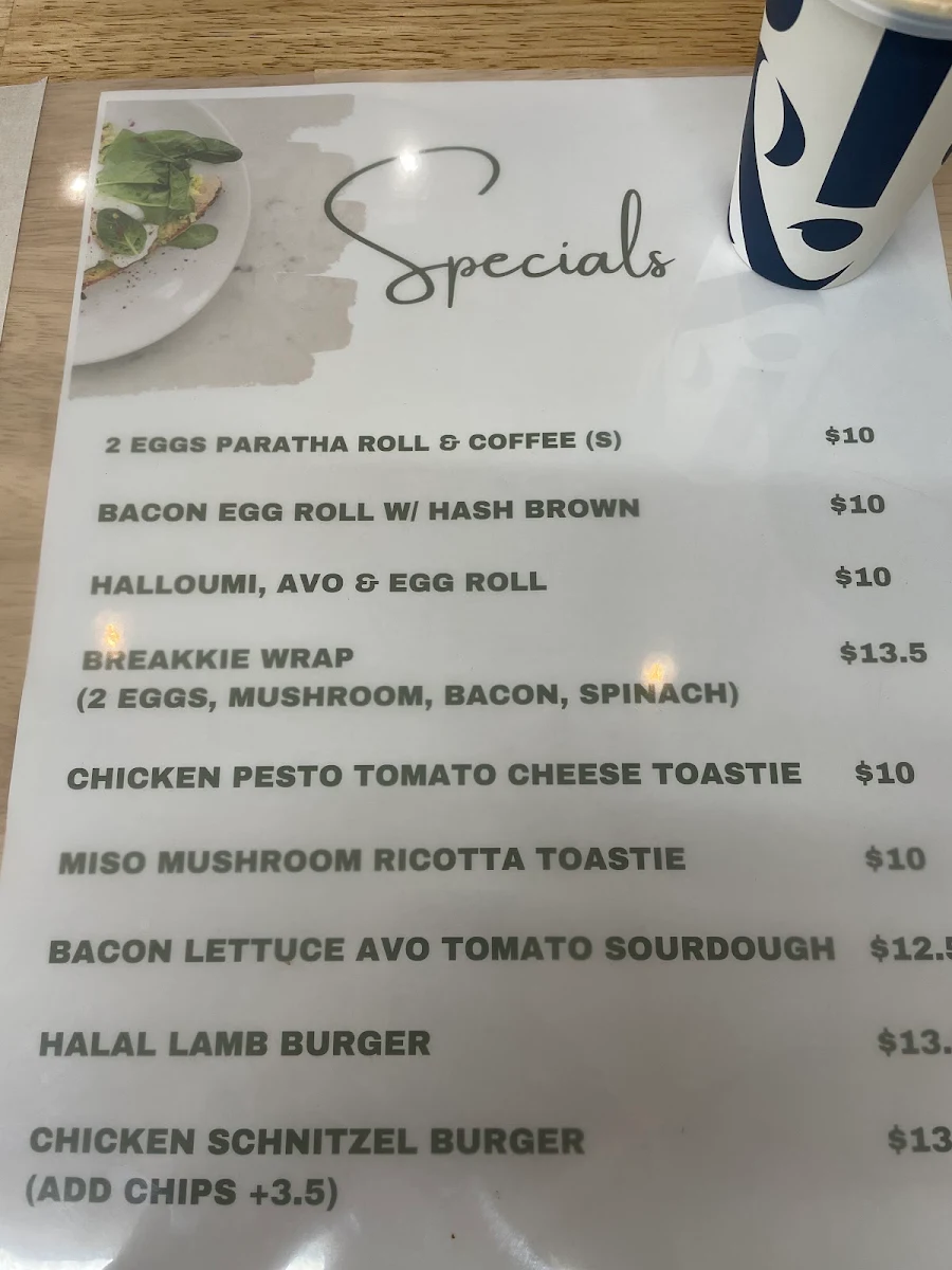 Menu, little oak cafe