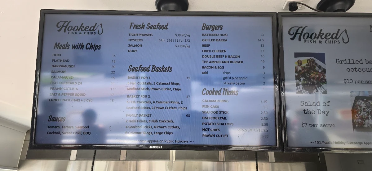Menu, Hooked on the harbour