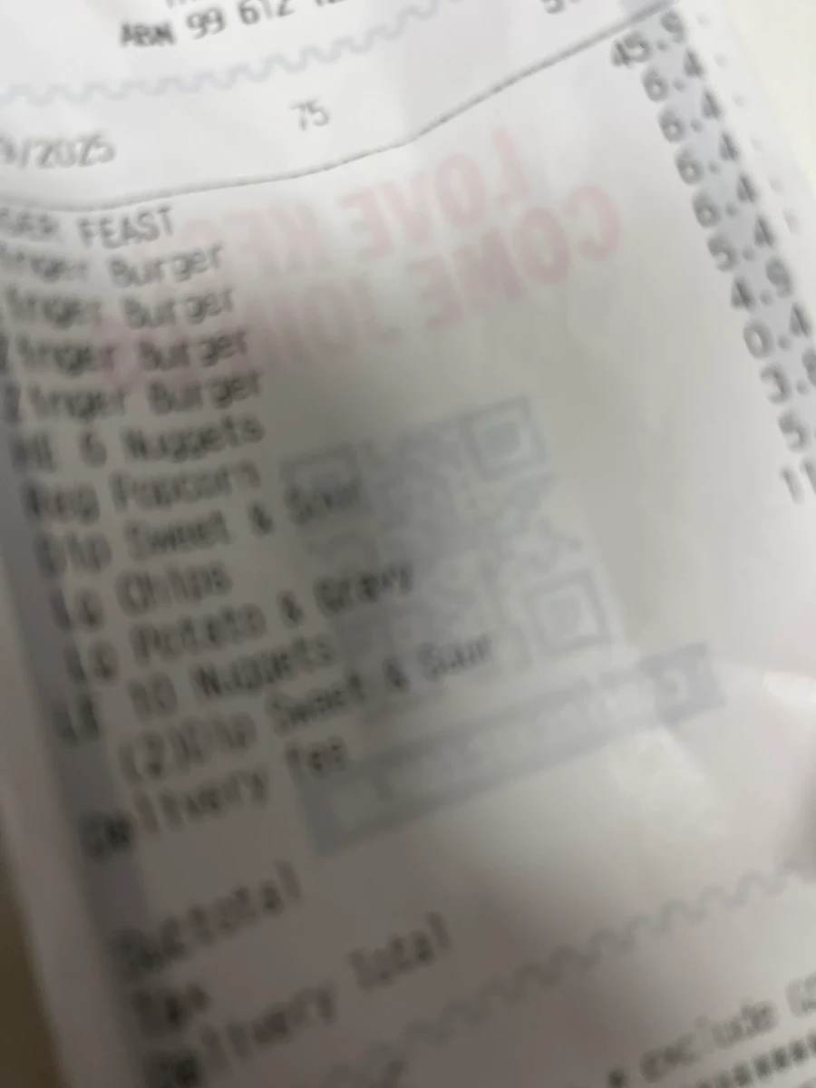 Menu, KFC Mackay