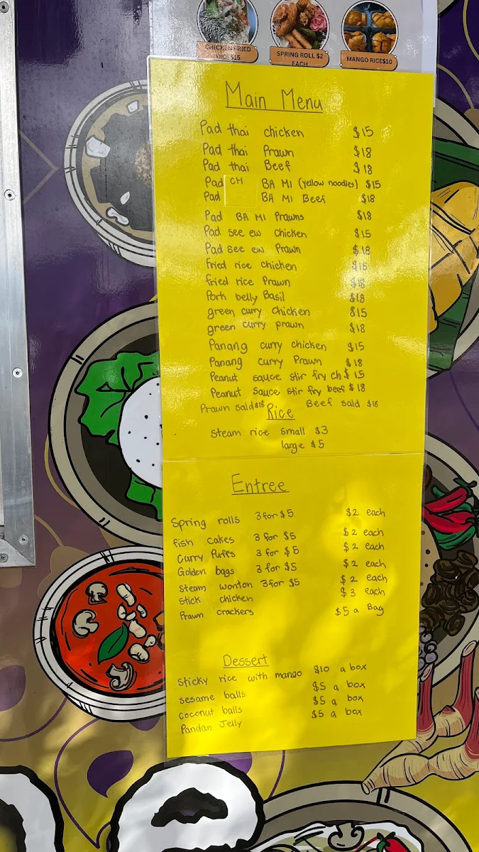 Menu, Siam cuisine