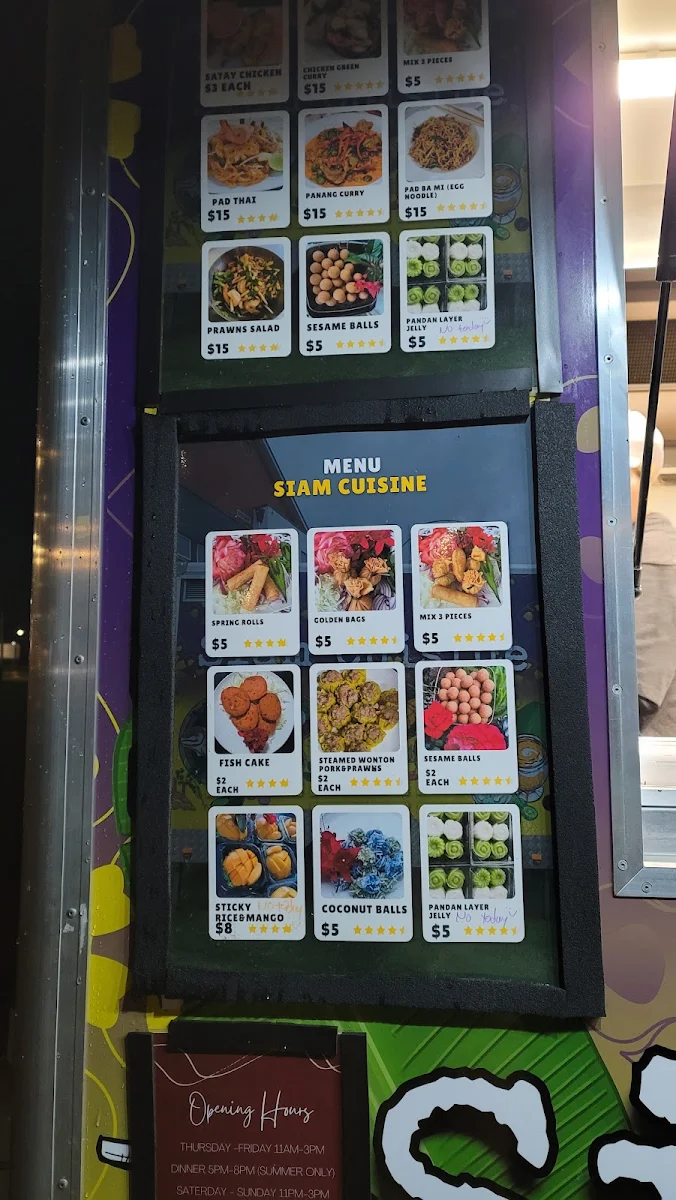 Menu, Siam cuisine