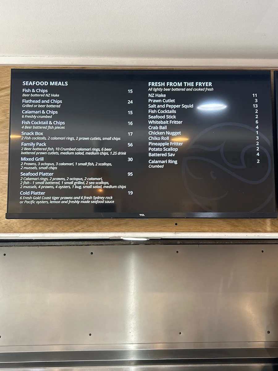Menu, Seafood on Oaks