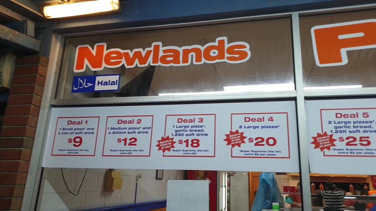 Menu, Newlands Pizza