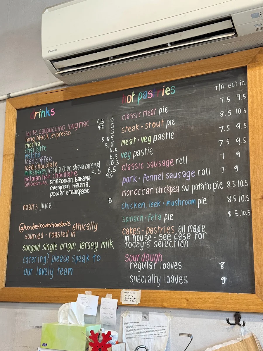 Menu, The Honey Thief Bakery