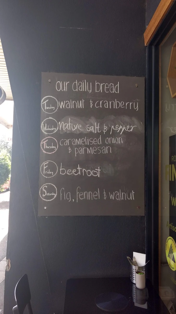 Menu, The Honey Thief Bakery
