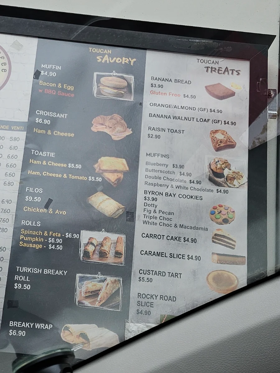 Menu, Toucan Coffee