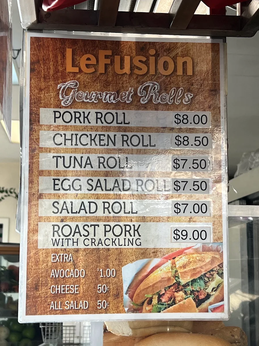 Menu, LeBake Bakery & Cafe