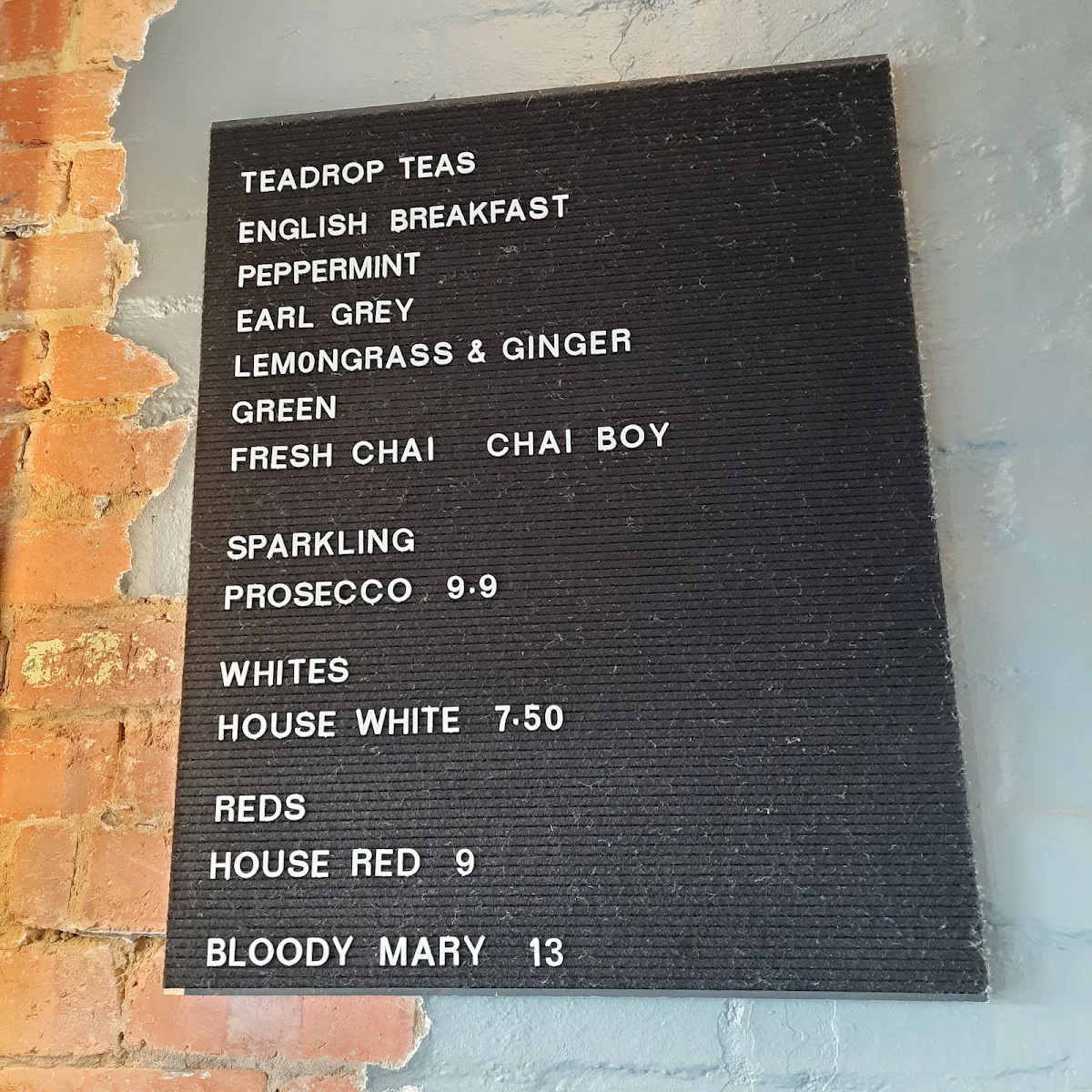 Menu, The Ormond Provedore Cafe