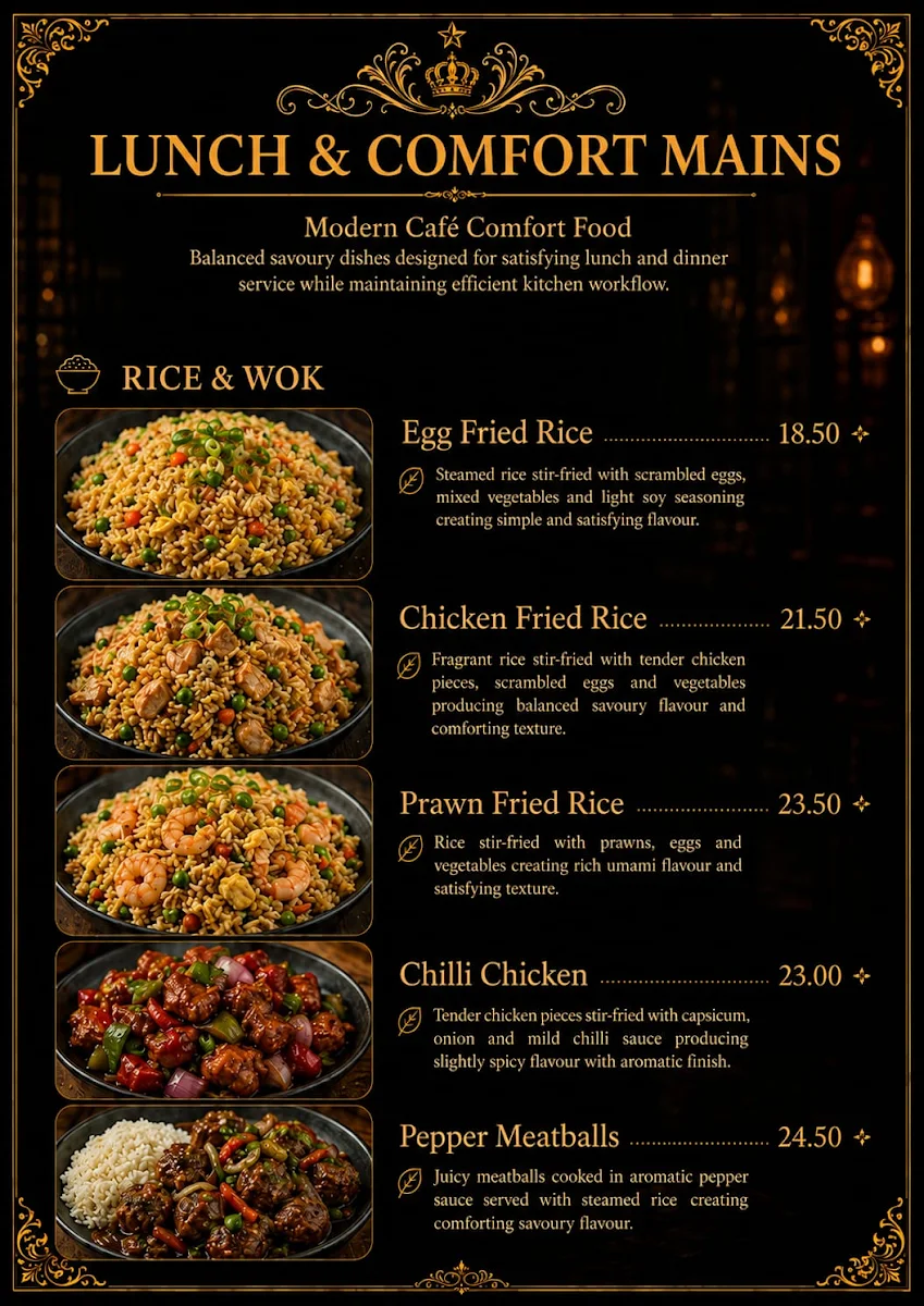 Menu, EPICUREAN LOUNGE