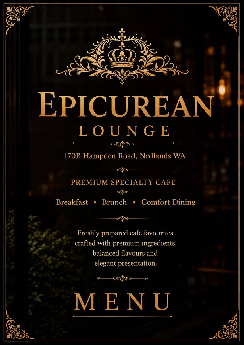 Menu, EPICUREAN LOUNGE