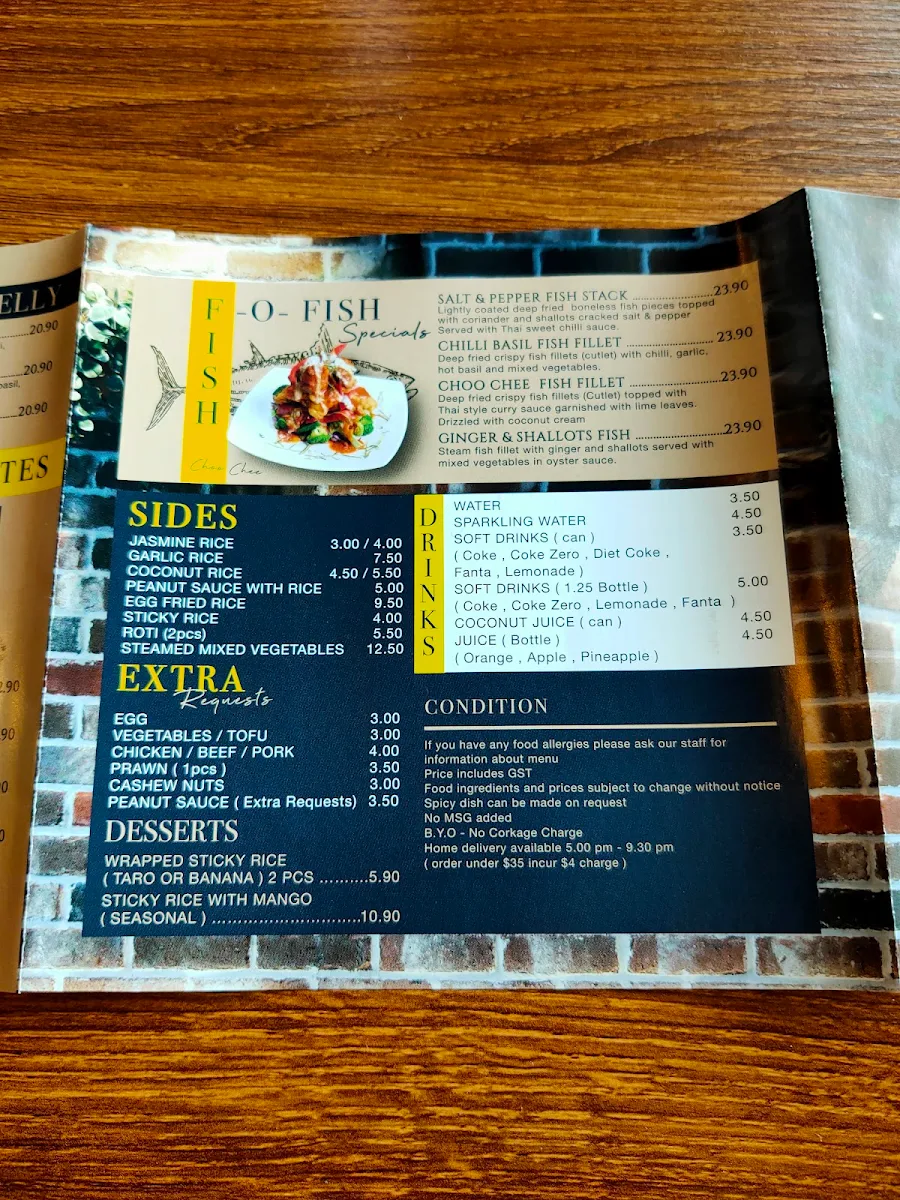 Menu, Thai Kitchen by Paula
