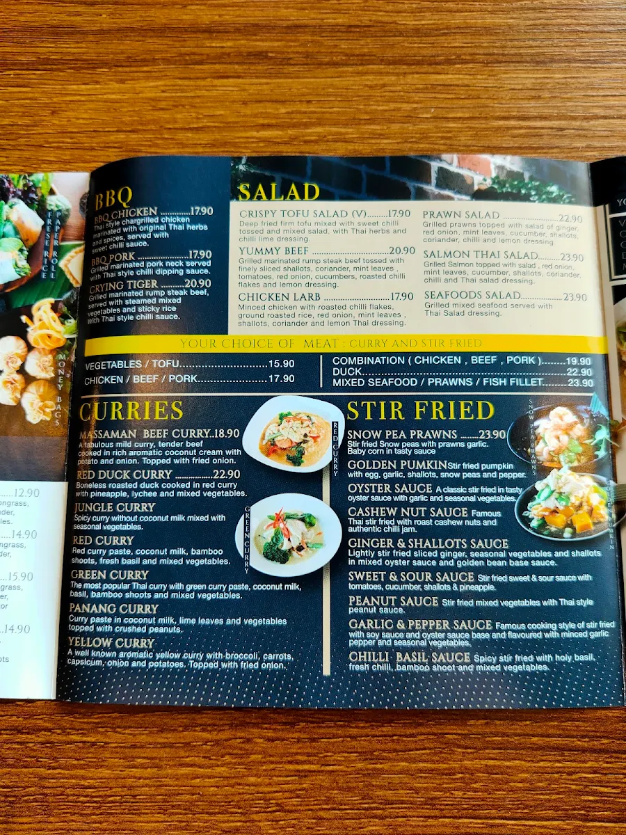 Menu, Thai Kitchen by Paula