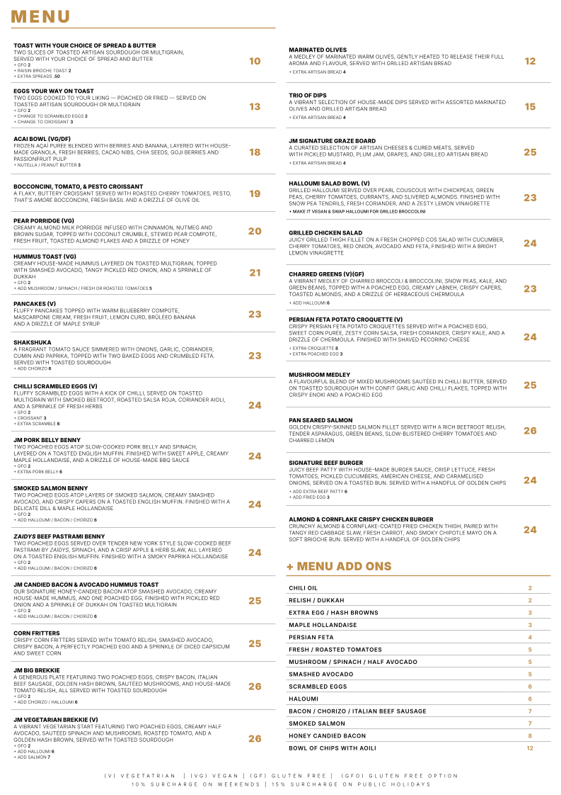 Menu, Journeyman