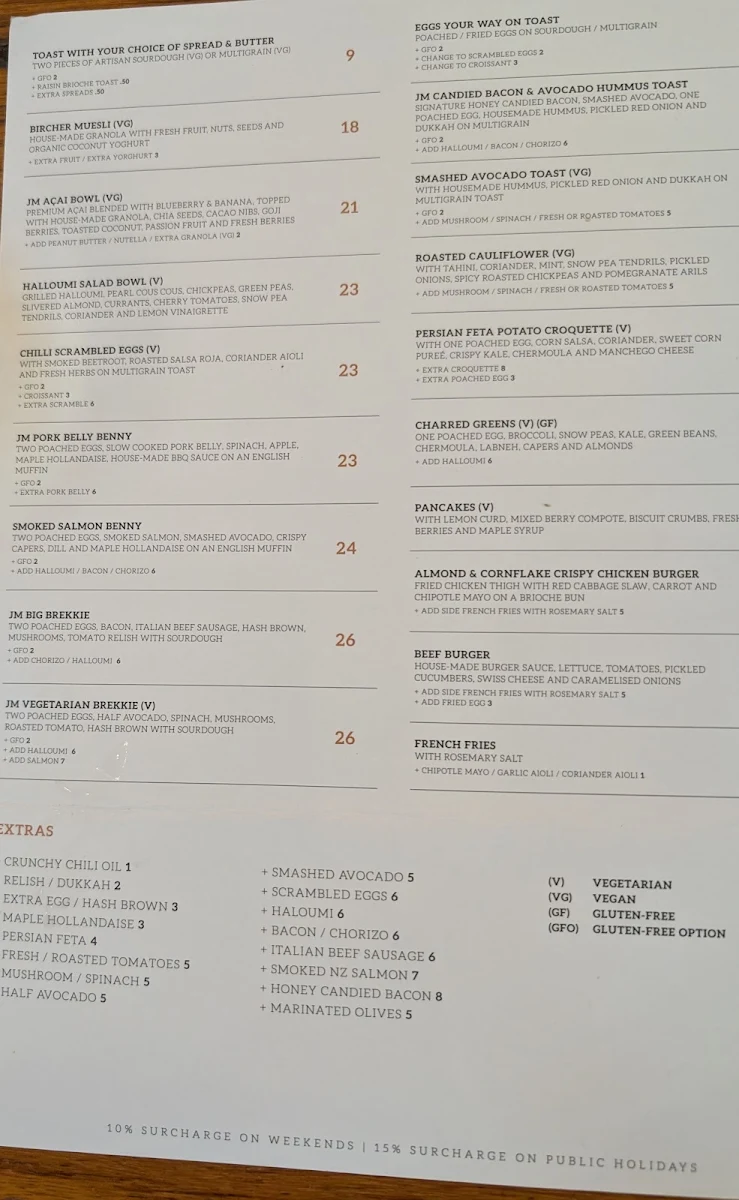 Menu, Journeyman