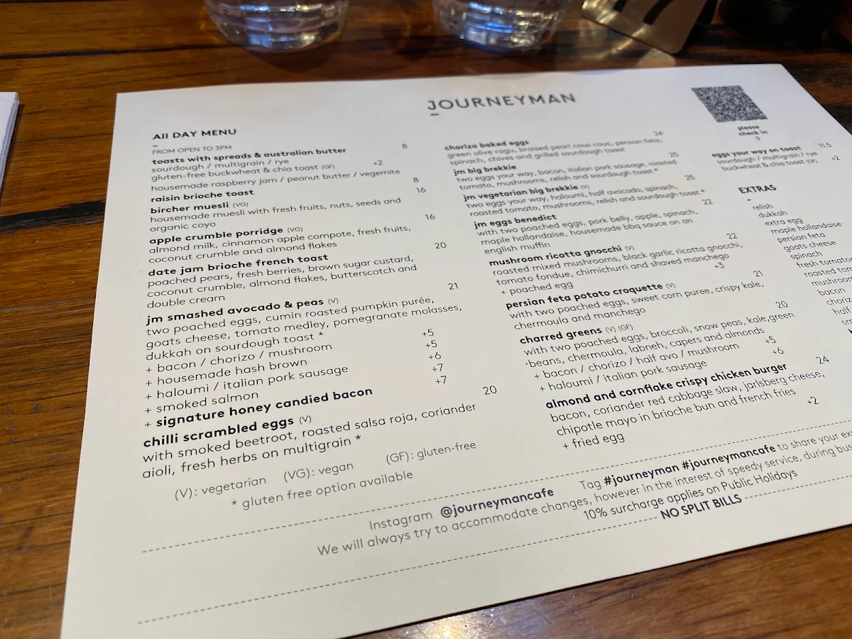 Menu, Journeyman
