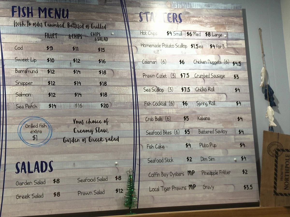 Menu, Sylvan Beach Seafood Cafe