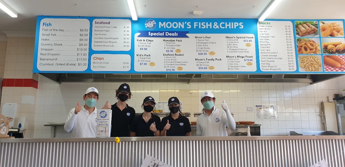 Menu, Moon's Fish & Chips
