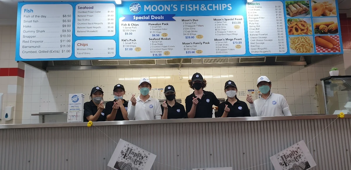 Menu, Moon's Fish & Chips