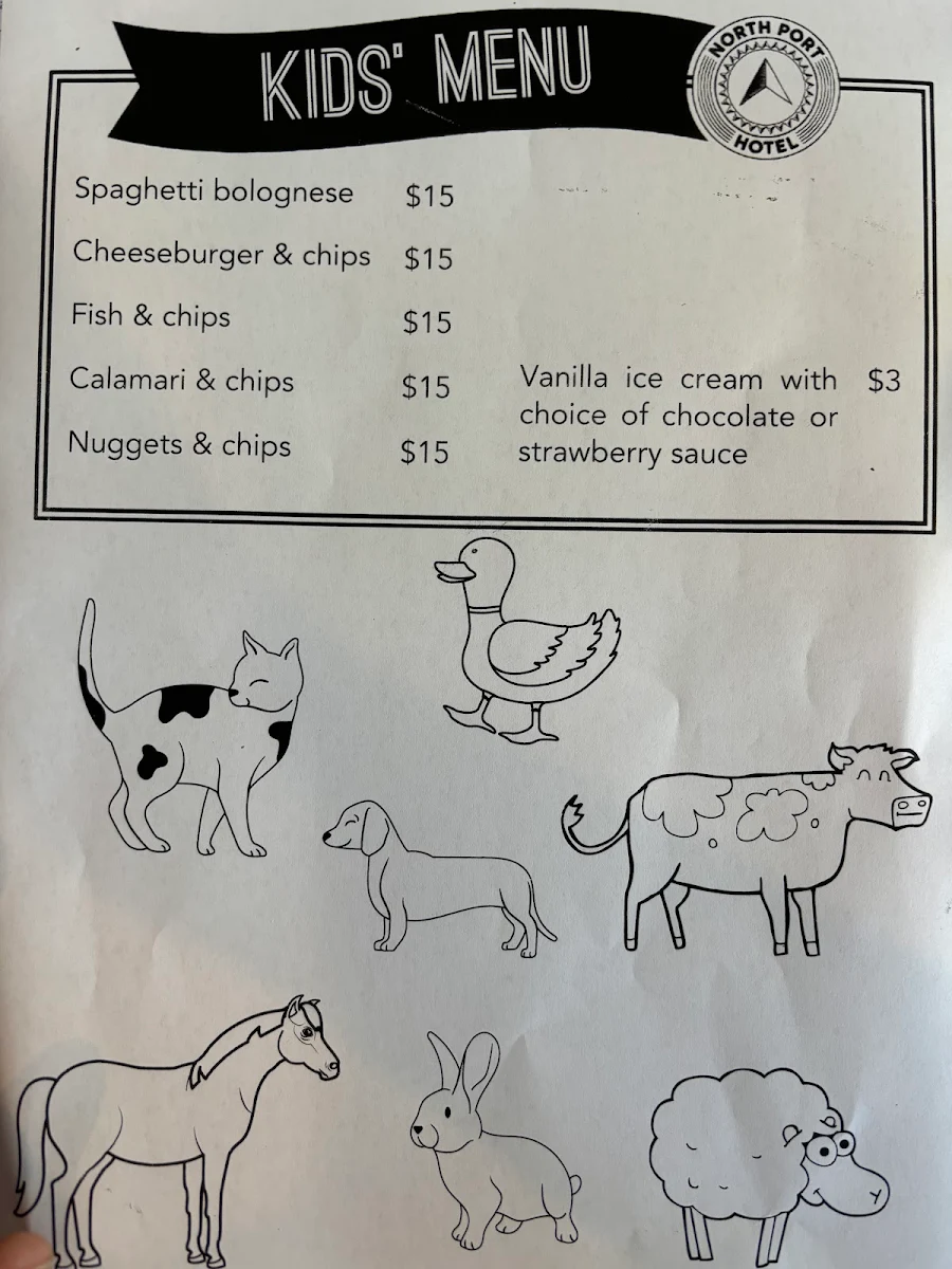 Menu, North Port Hotel