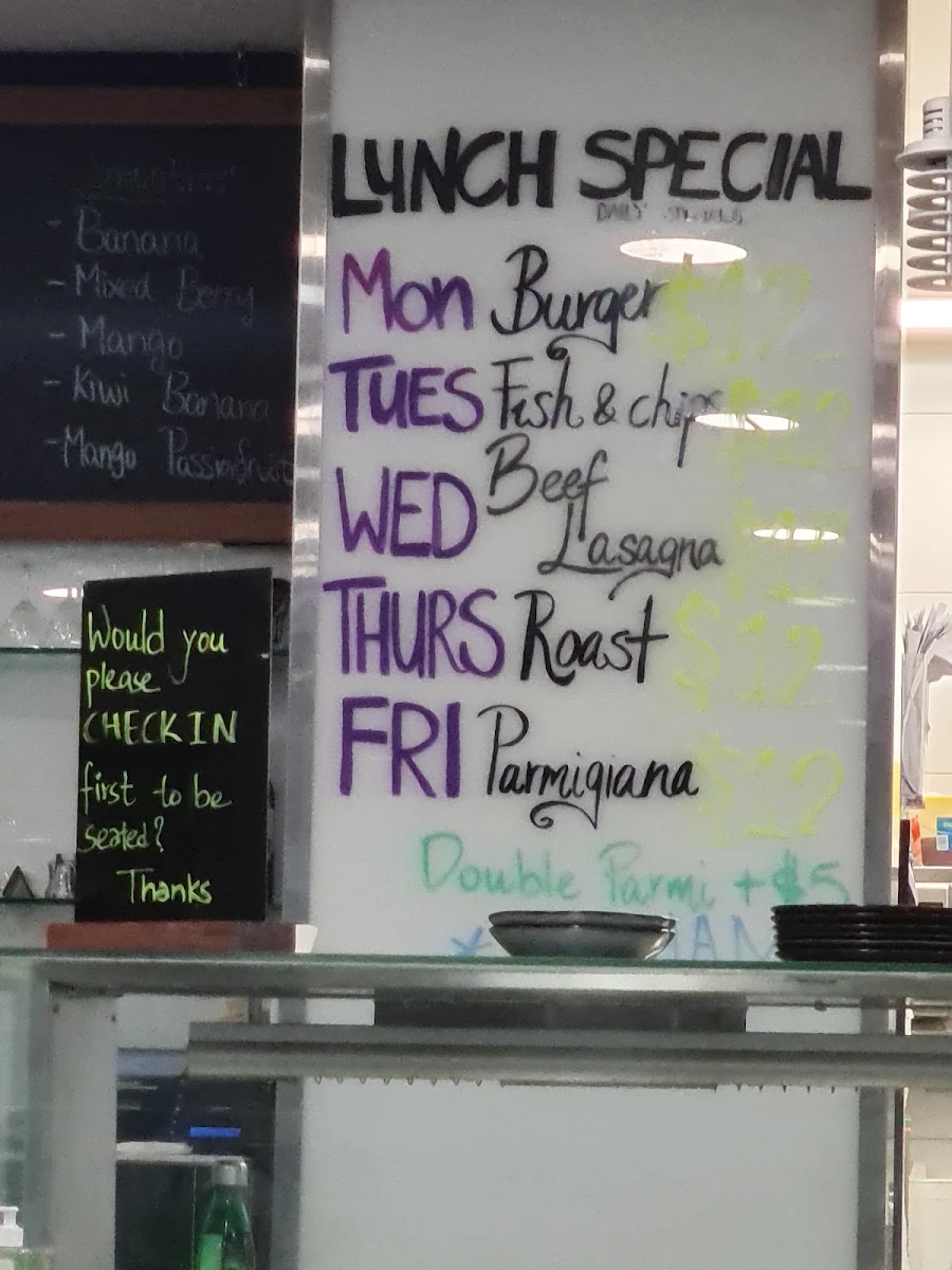 Menu, The Glasshouse Cafe