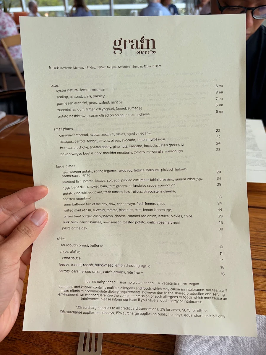 Menu, Grain of the Silos
