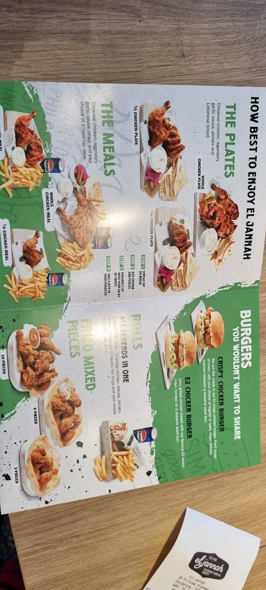 Menu, El Jannah Chicken Dandenong