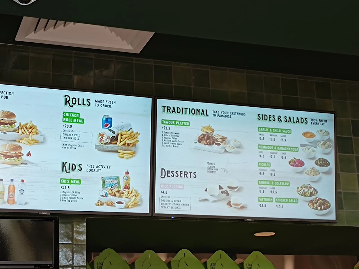 Menu, El Jannah Chicken Dandenong