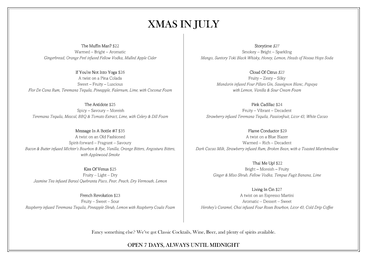 Menu, WAT Den - Whisky And Tequila + Cocktails