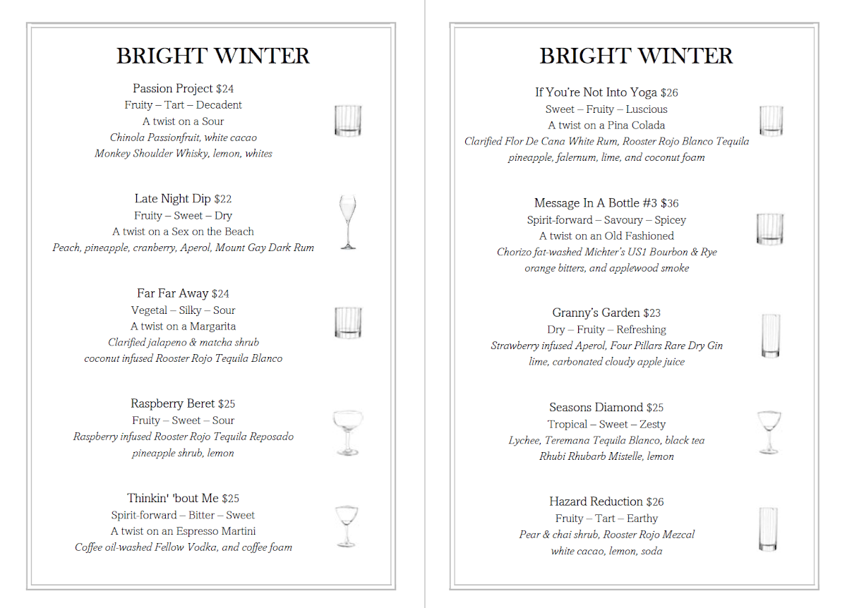 Menu, WAT Den - Whisky And Tequila + Cocktails