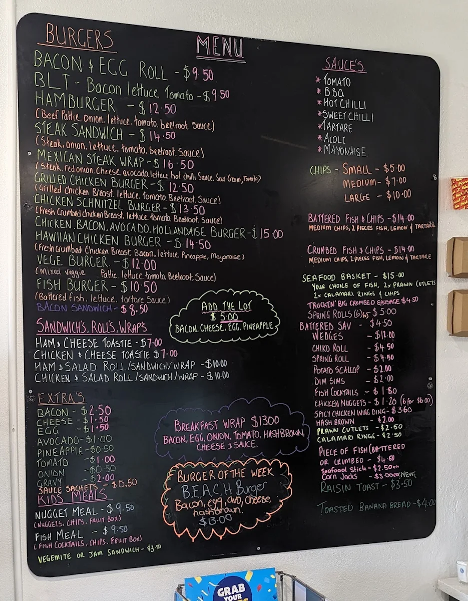 Menu, Small Fry Takeaway
