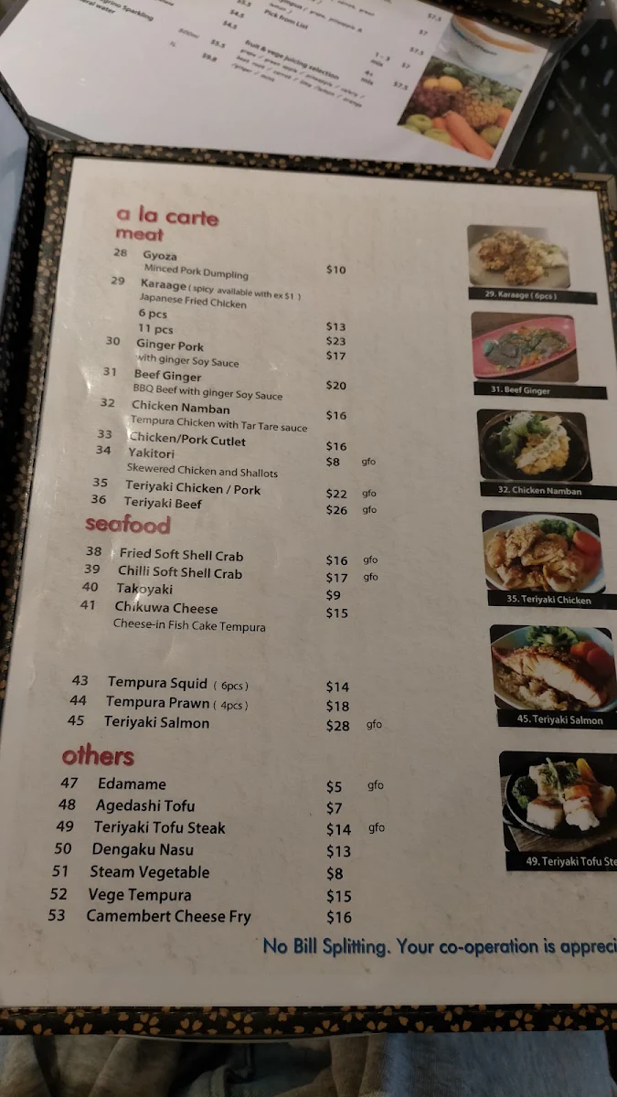 Menu, Gyo Japanese Tapas Bar Restaurant