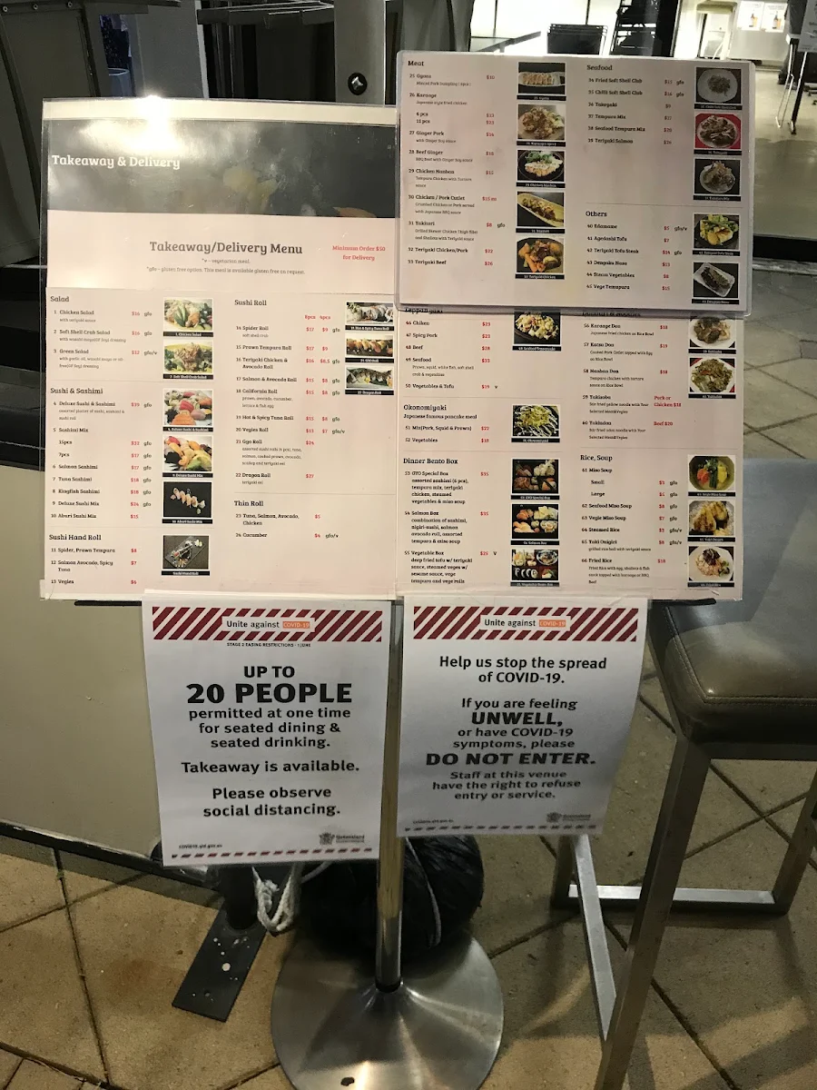 Menu, Gyo Japanese Tapas Bar Restaurant
