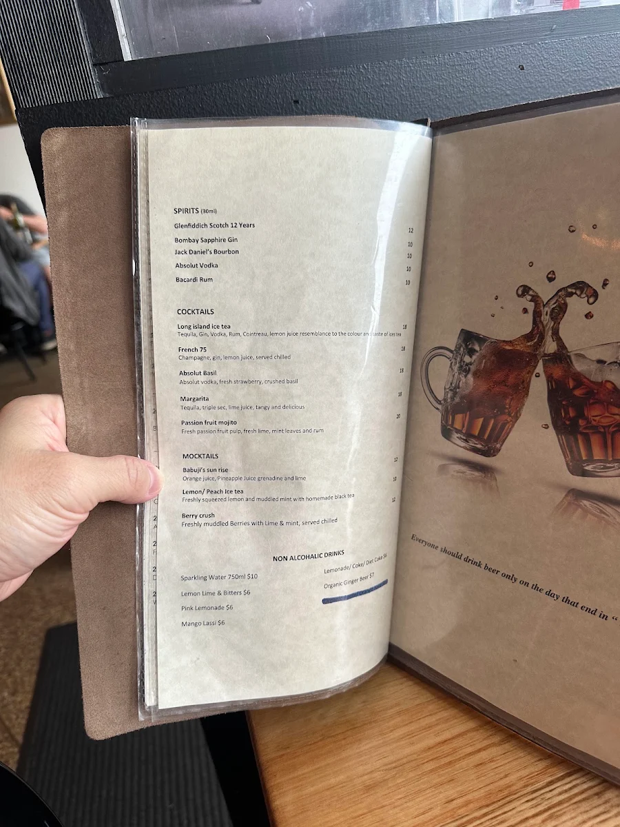 Menu, Babu Ji