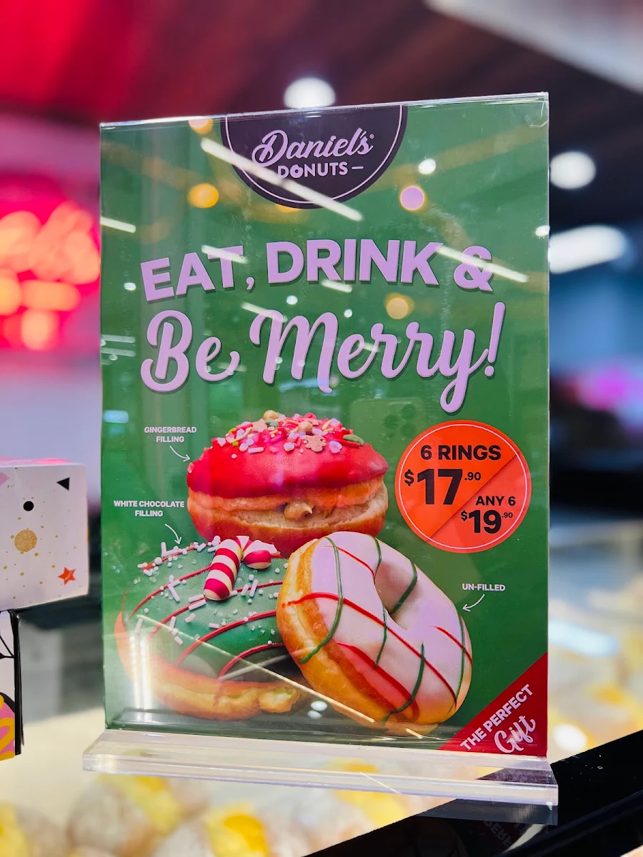 Menu, Daniel's Donuts Carnegie